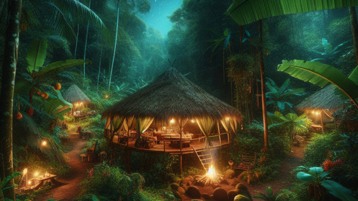 Übernachtung in einem Camp mitten im tropischen Dschungel