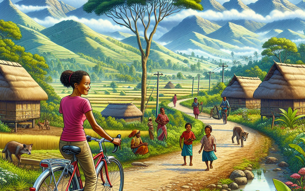 Radtour entlang der ländlichen Dörfer im Hochland