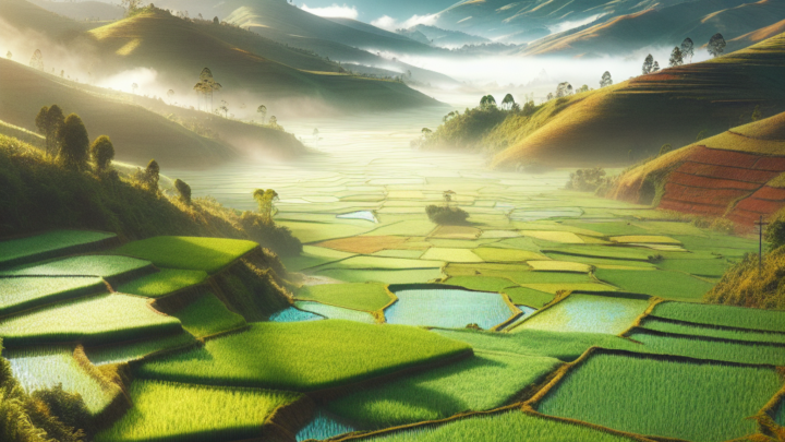 Wanderung durch die farbenfrohen Reisfelder von Antsirabe